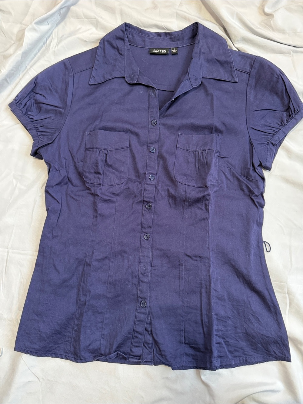 APT. 9 Short Sleeve Button Down Shirt in Purple Size Medium
